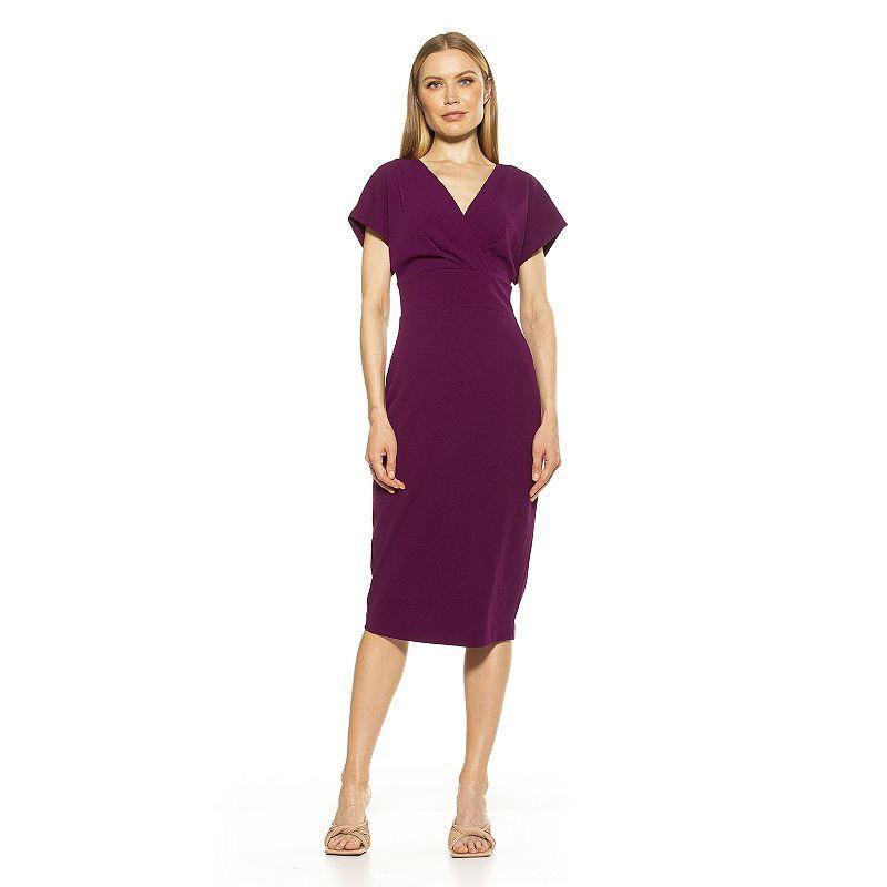 Women's ALEXIA ADMOR Naomi Draped Sheath Dress, Size: XS, Green Product Image