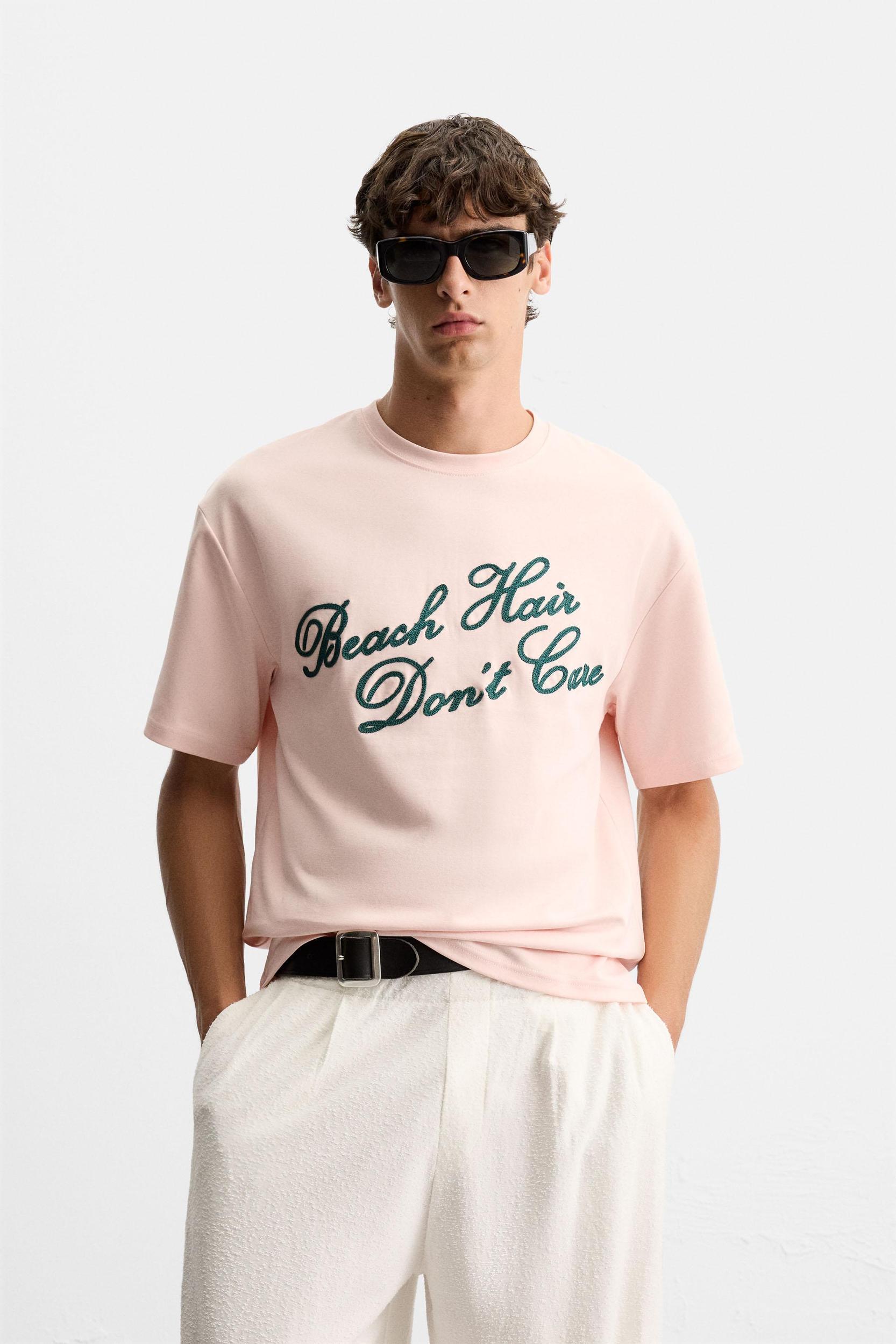 EMBROIDERED TEXT T-SHIRT Product Image