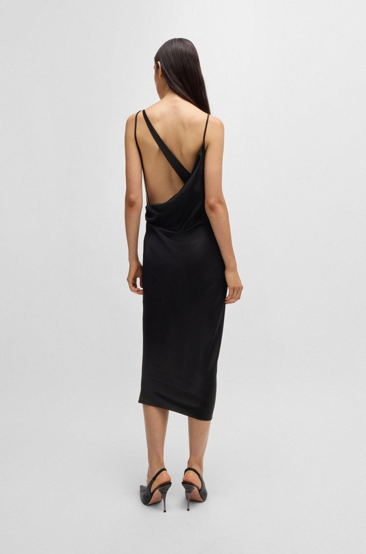 NAOMI x BOSS cocktail dress with asymmetric draped neckline Product Image