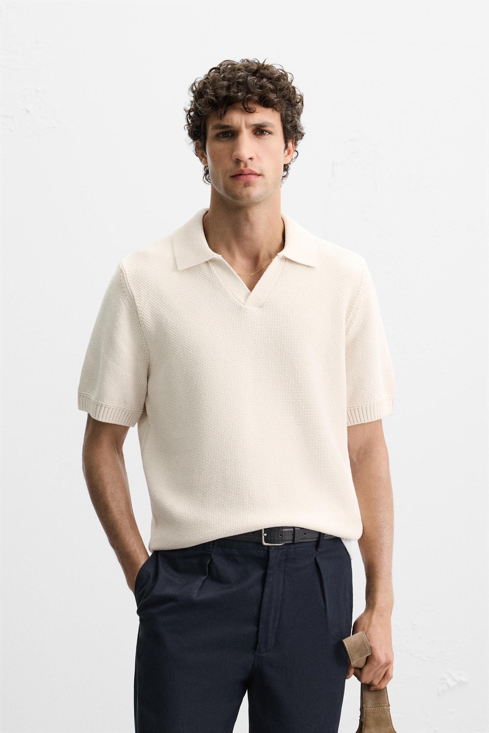 TEXTURED KNIT POLO Product Image