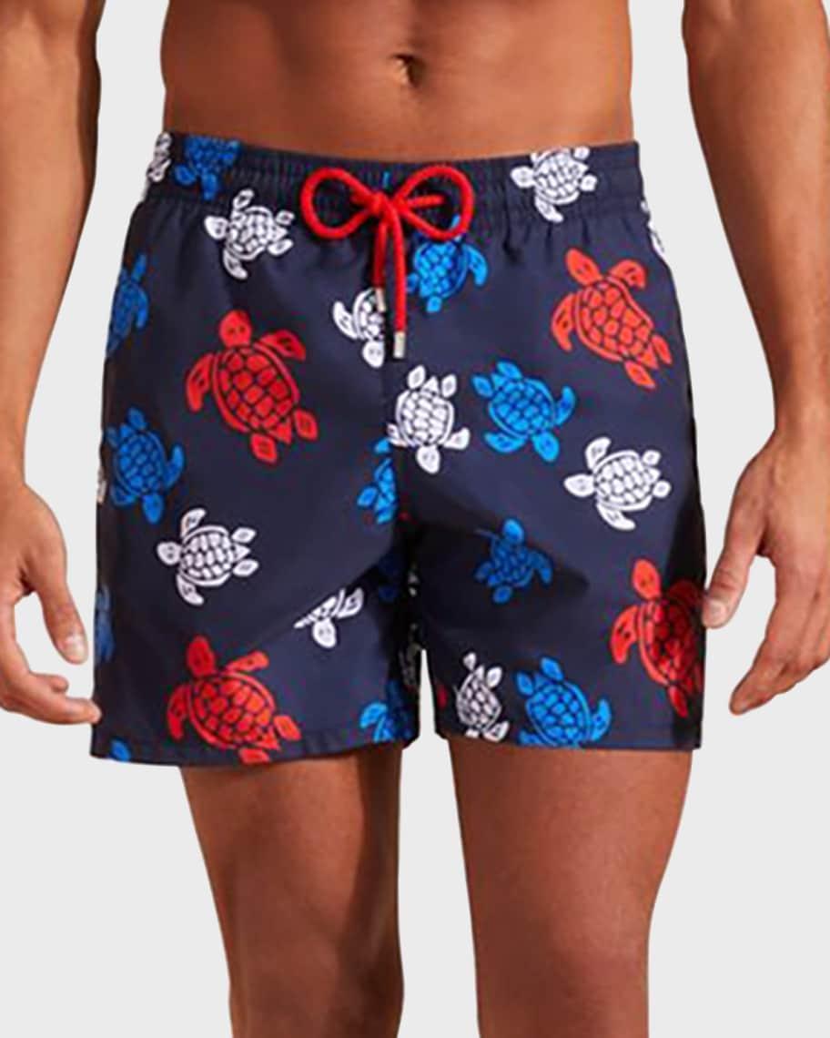Mens Multicolor Tortoise Swim Trunks Product Image