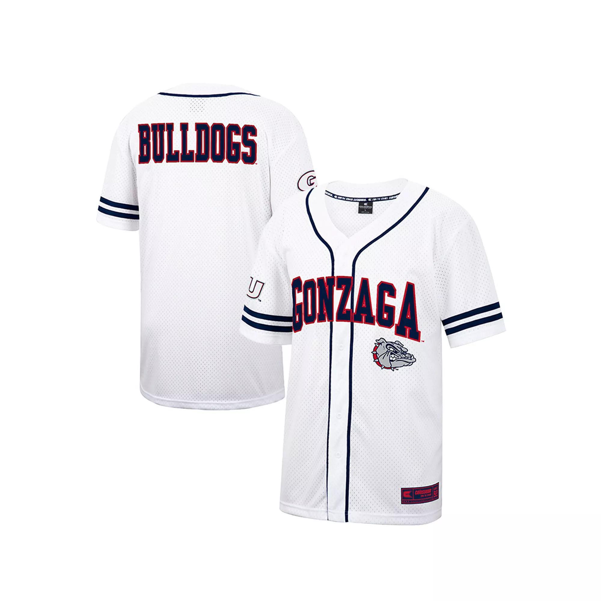 Men's Colosseum White/Navy Gonzaga Bulldogs Free Spirited Baseball Jersey, Size: 2XL, Zag White Product Image