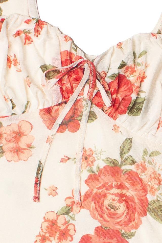 Puff Sleeve Floral Mesh Mini Dress Product Image