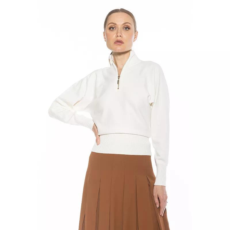 Women's ALEXIA ADMOR Niko Turtleneck Sweater with Front Zipper Detail, Size: Small, Brown Product Image