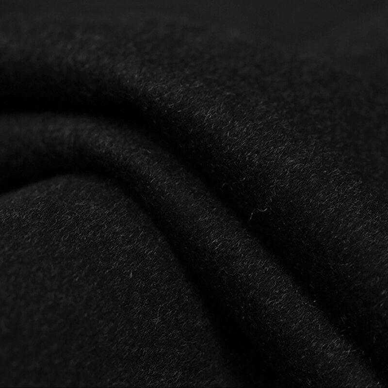 Milan Collection - Wool and Cashmere Regular Fit Dress Top Coat 48" Long in Black Product Image