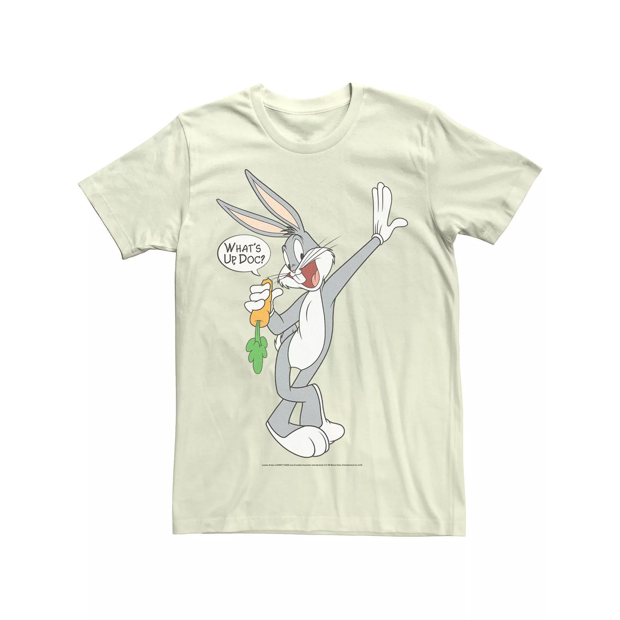 Men's Looney Tunes Bugs Bunny What's Up Doc Portrait Tee, Size: Medium, Natural Product Image