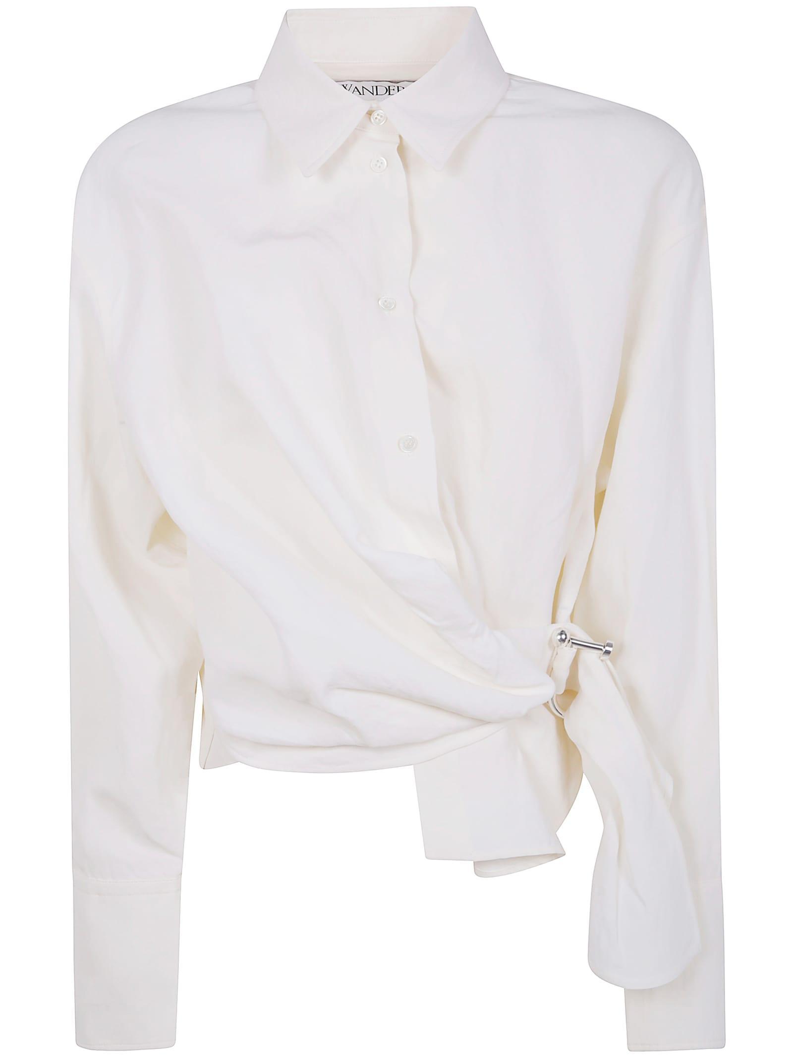 JW ANDERSON Gathered Poplin Shirt In White Product Image
