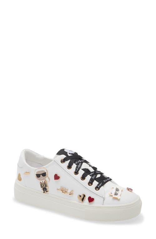 KARL LAGERFELD PARIS Cate Pins Leather Sneakers Product Image