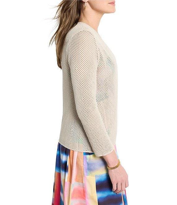 NIC + ZOE Mesh 4-Way V-Neck Bracelet Sleeve Open Front Cardigan Product Image