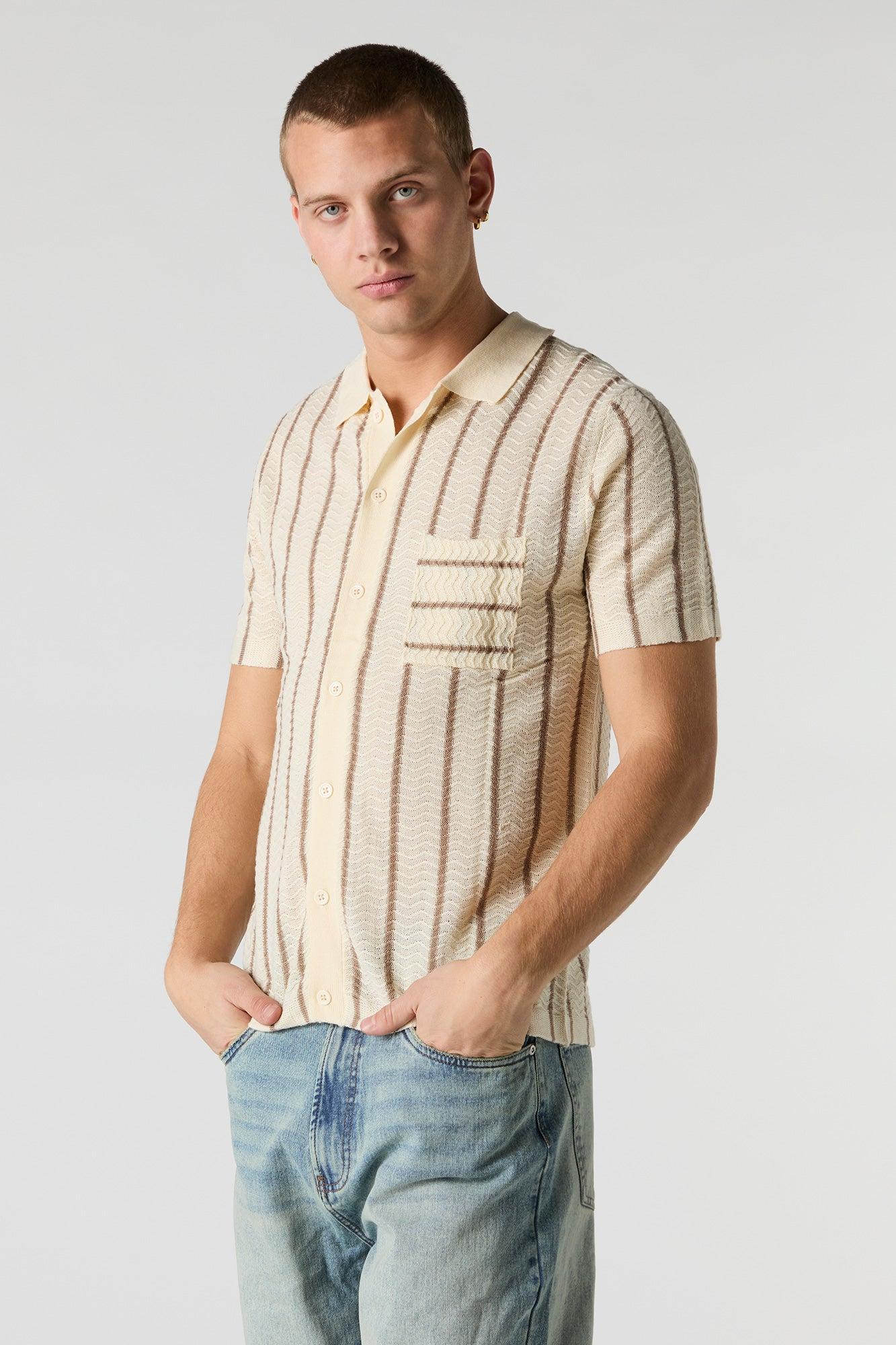 Knit Striped Cardigan Male Product Image