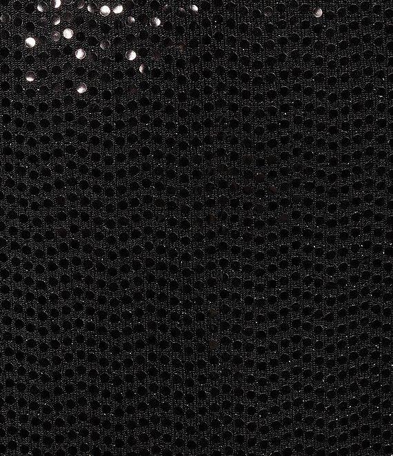 Marina Mesh Disco Dot Mock Neck Long Sleeve Cocktail Bodycon Dress Product Image