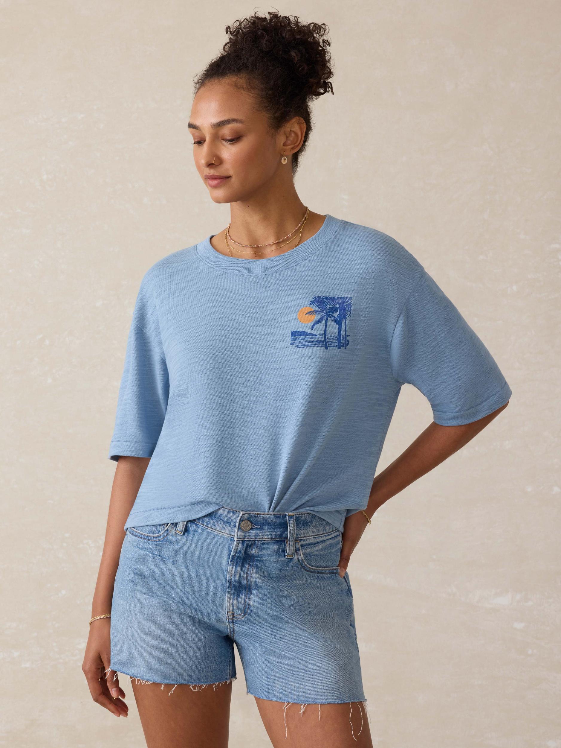 Sunwashed Slub Vintage Tee - Dusty Blue Female Product Image