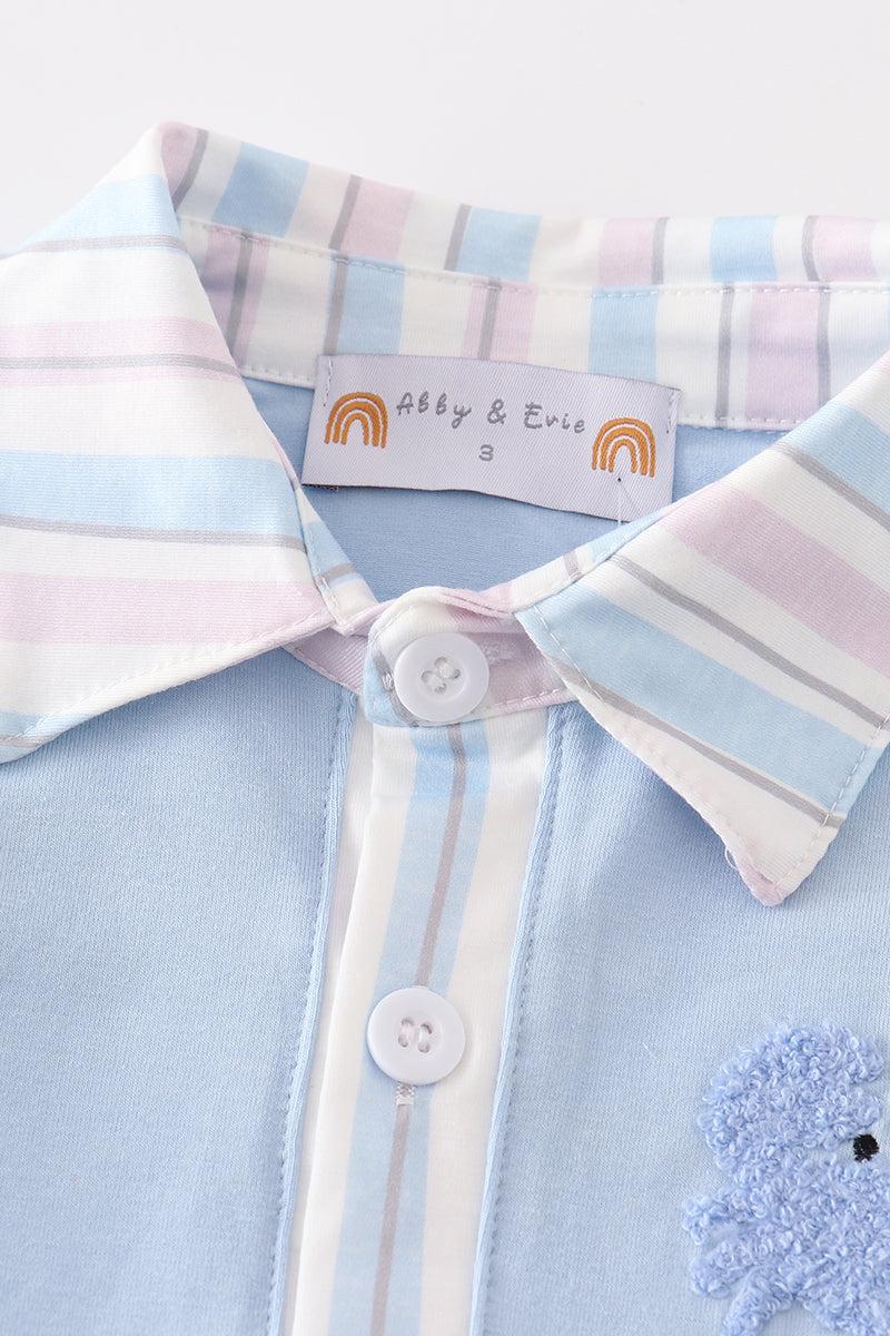 Premium Gray muslin boy shorts set Product Image