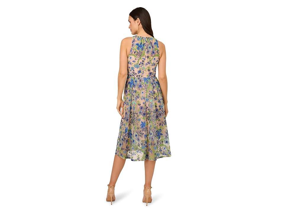 Adrianna Papell Embroidered Fit-and-Flare Multi) Women's Dress Product Image