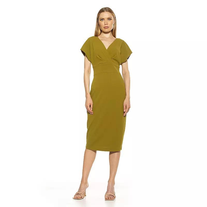 Women's ALEXIA ADMOR Naomi Draped Sheath Dress, Size: XS, Green Product Image