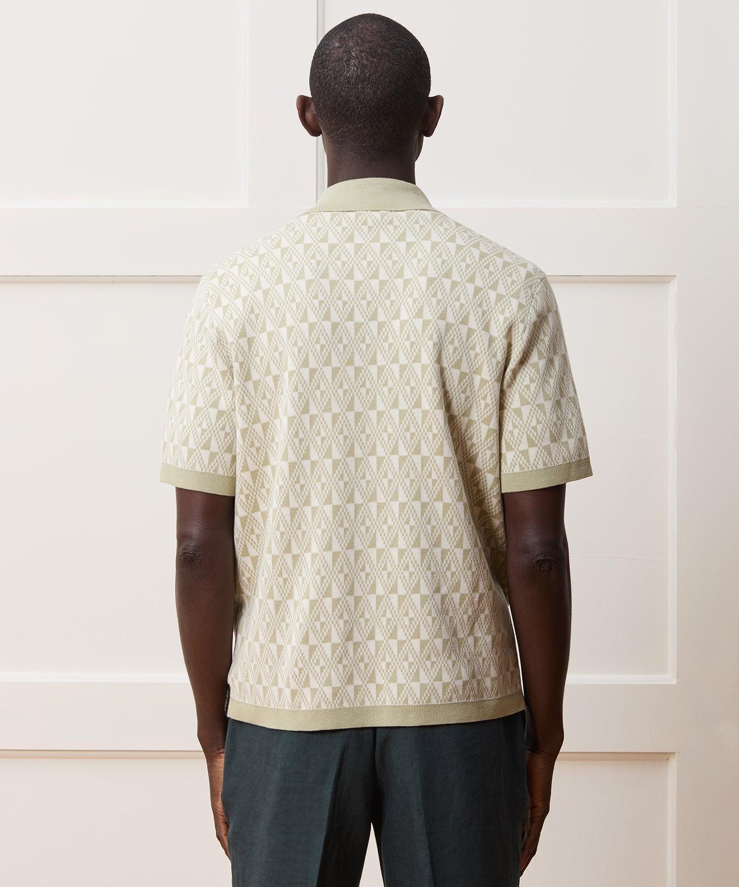 Silk-Cotton Full-Placket Sweater Polo Product Image