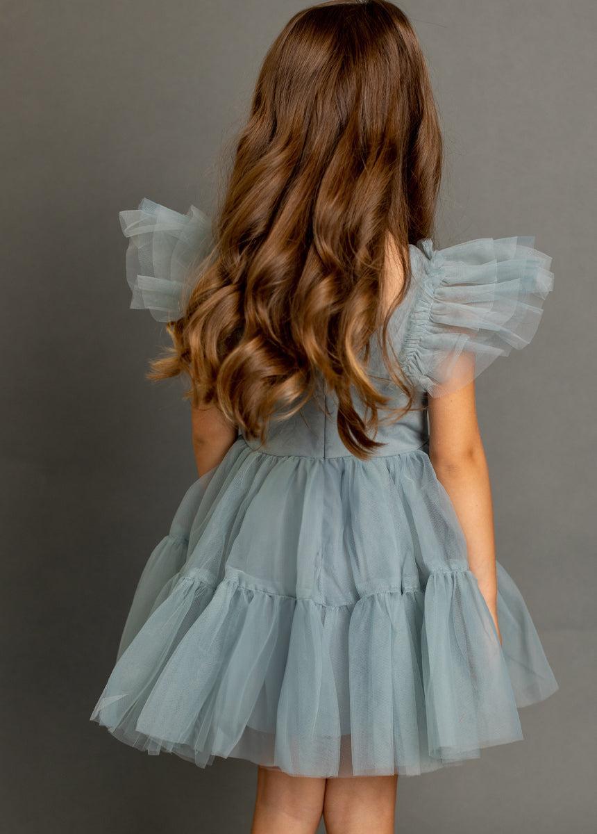 Elain Dress in Dusty Teal Girls Product Image