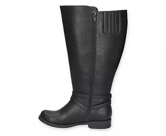 Easy Street Bay Plus Plus by Easy Street Women's Wide Athletic Calf Tall Boots, Size: 9, Black Product Image