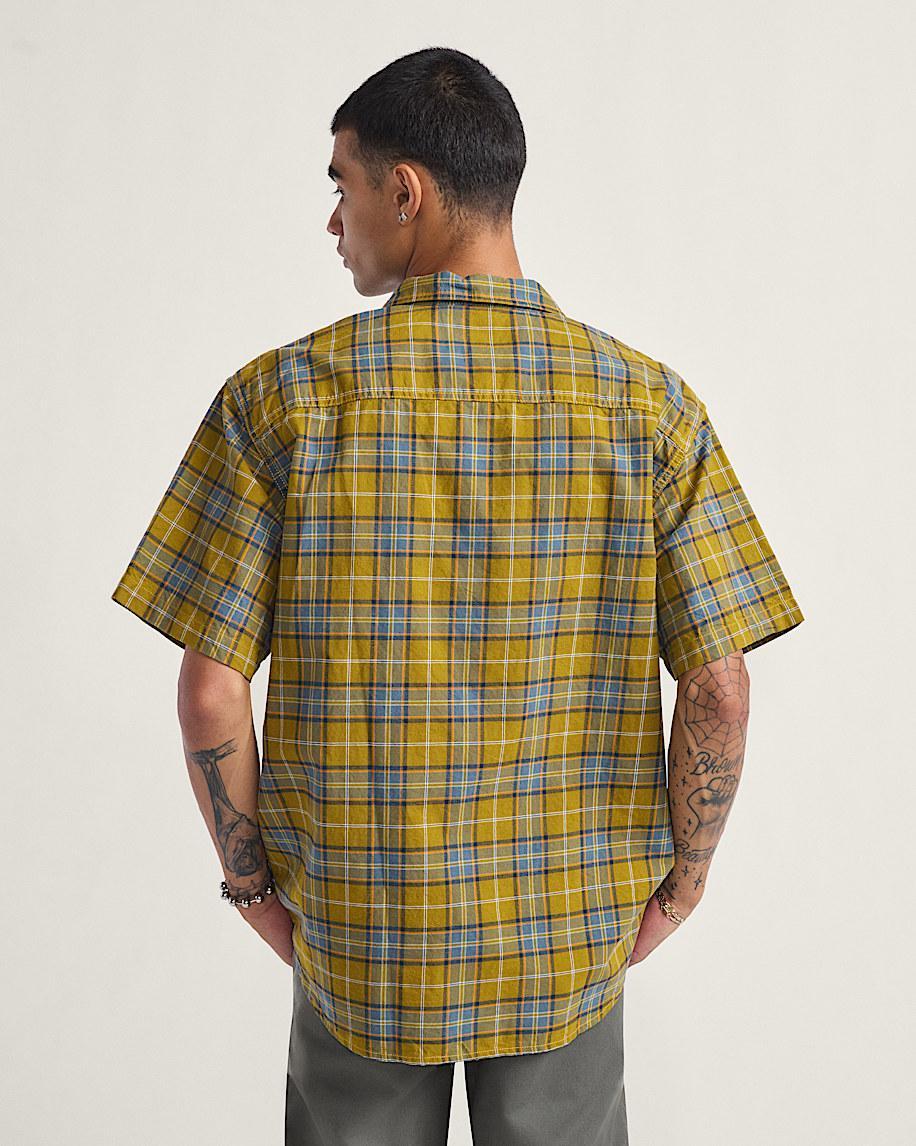 Lawson Plaid Button Up Shirt in Burnt Gold Yellow / Stormy Weather Blue| Vans US Product Image