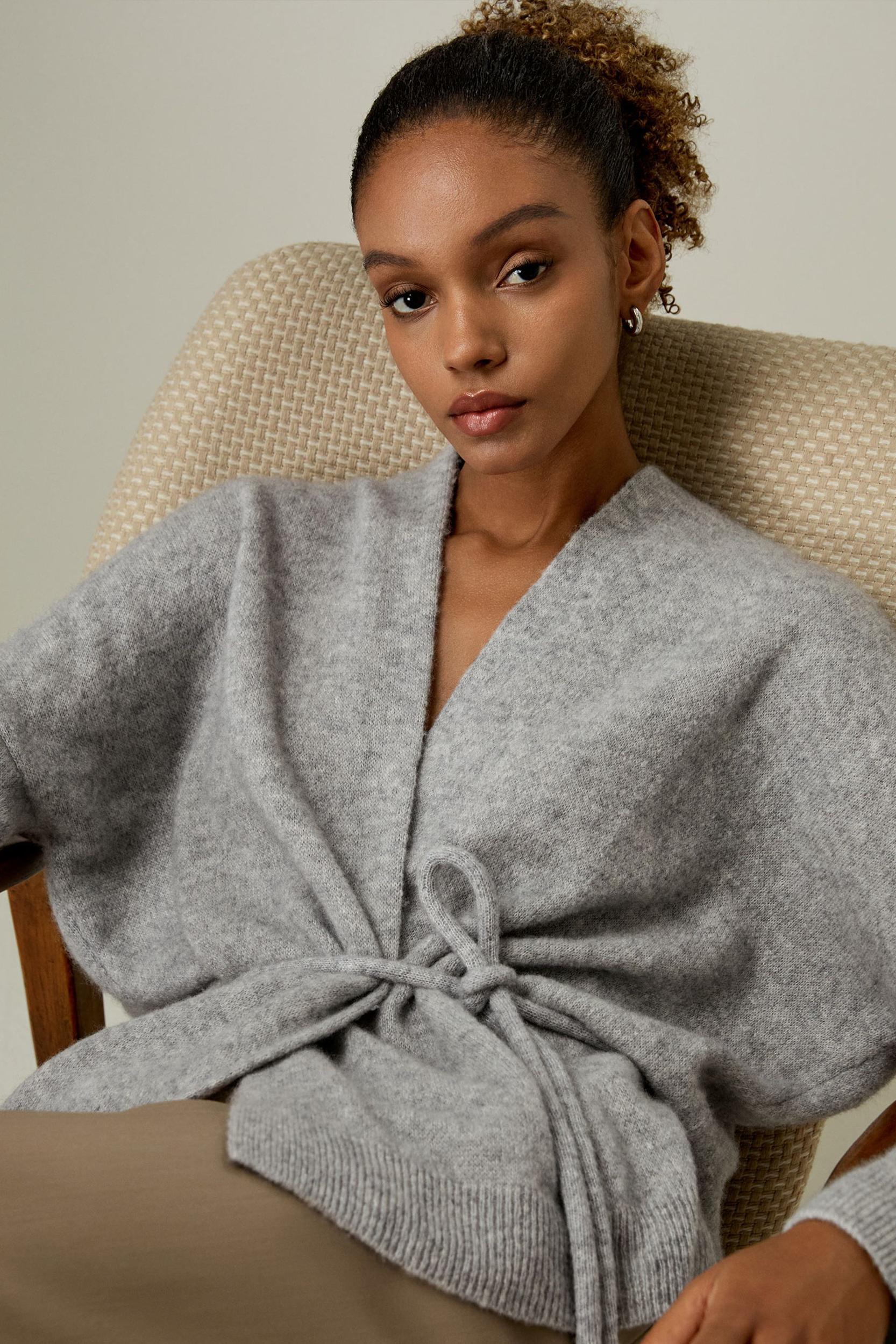 Lounge Wrap Knit Cardigan Product Image