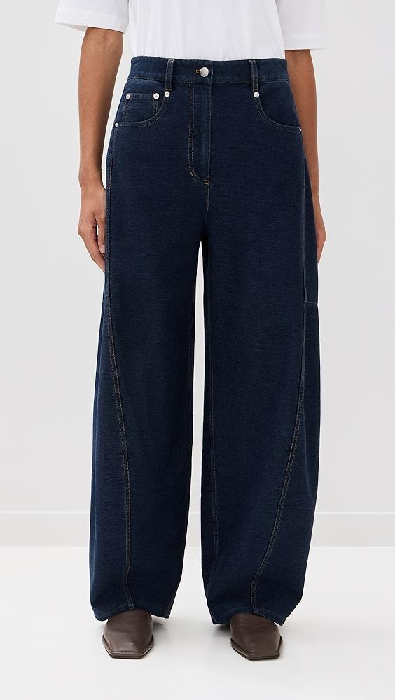 Tibi Indigo Barre Denim Knit Sid Jeans | Shopbop Product Image