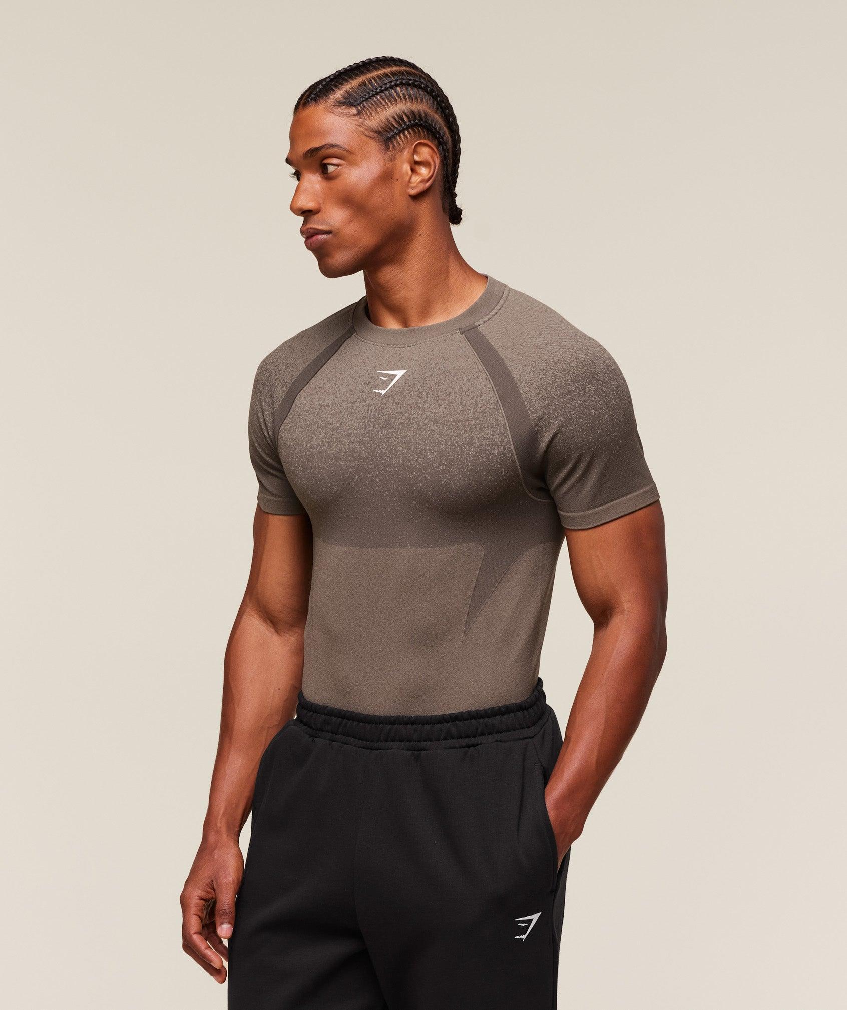 Gymshark Shadow Seamless T Shirt - Camo Brown Male Product Image