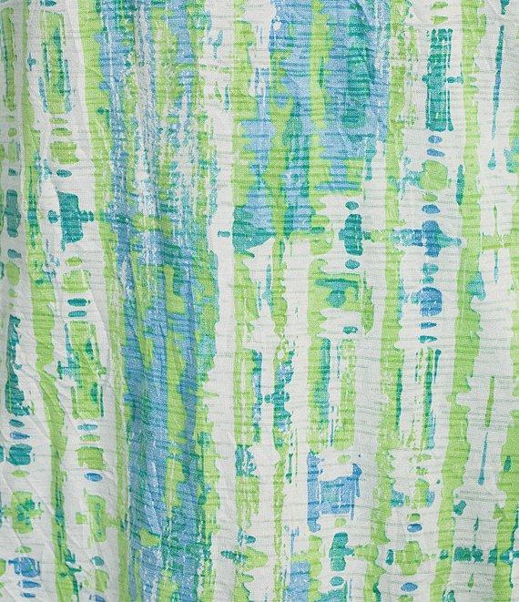 Ali Miles Petite Size Green Abstract Print Button Front Tank Set Product Image
