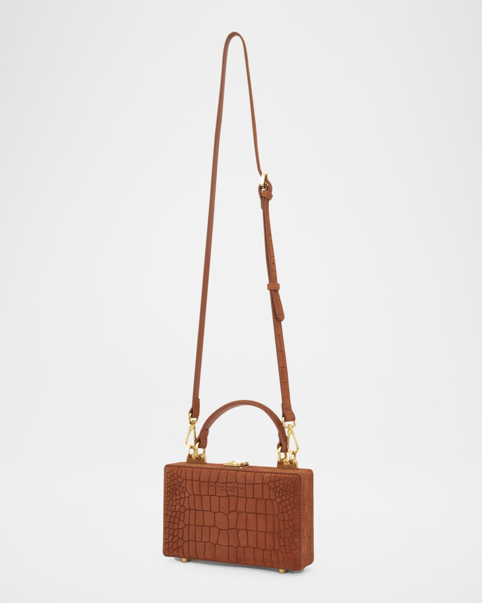 Croc-Embossed Suede Crossbody Bag Product Image