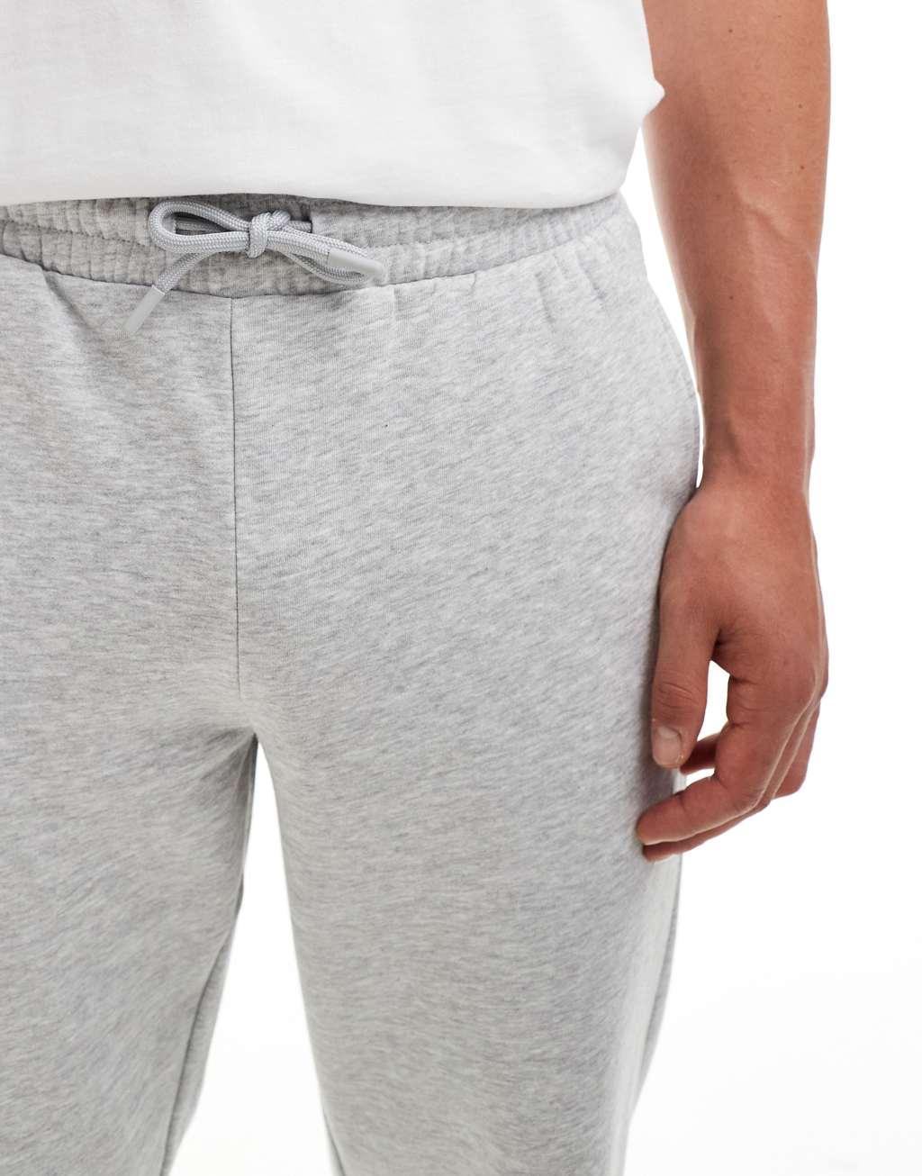 ONLY & SONS straight fit sweat sweatpants in light gray melange Product Image