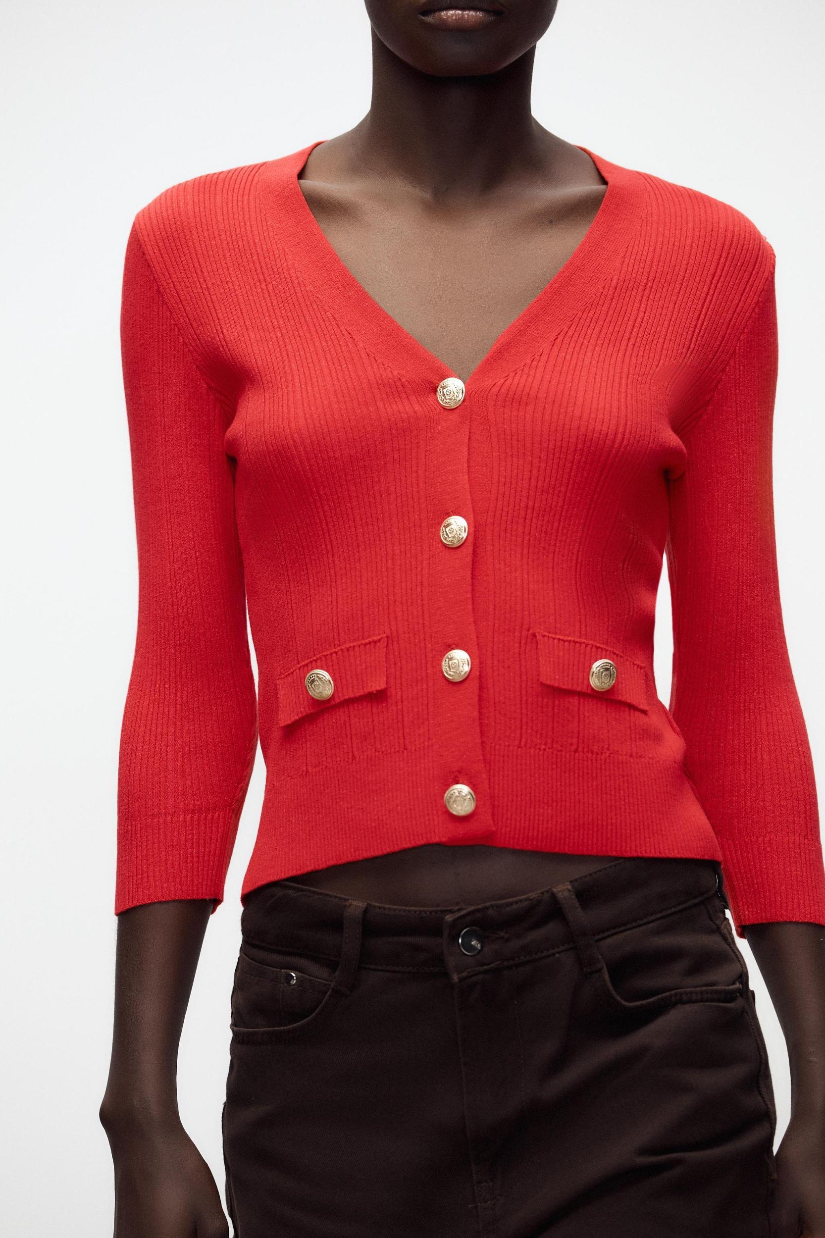 RIBBED KNIT CARDIGAN Product Image