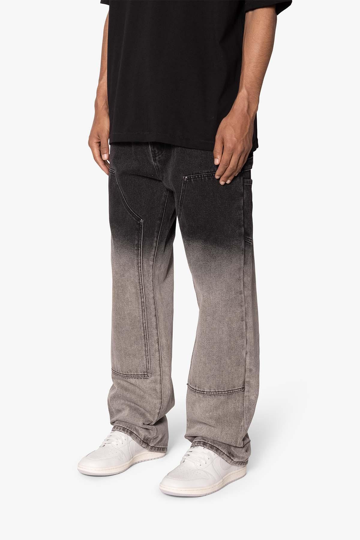 Ultra Baggy Gradient Double Knee Denim - Black/Grey Product Image
