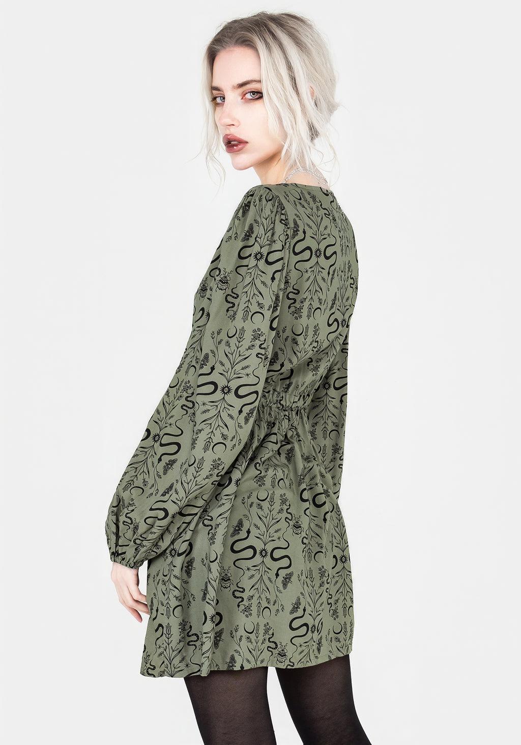 Dominion Snake Print V-Neck Mini Dress Product Image