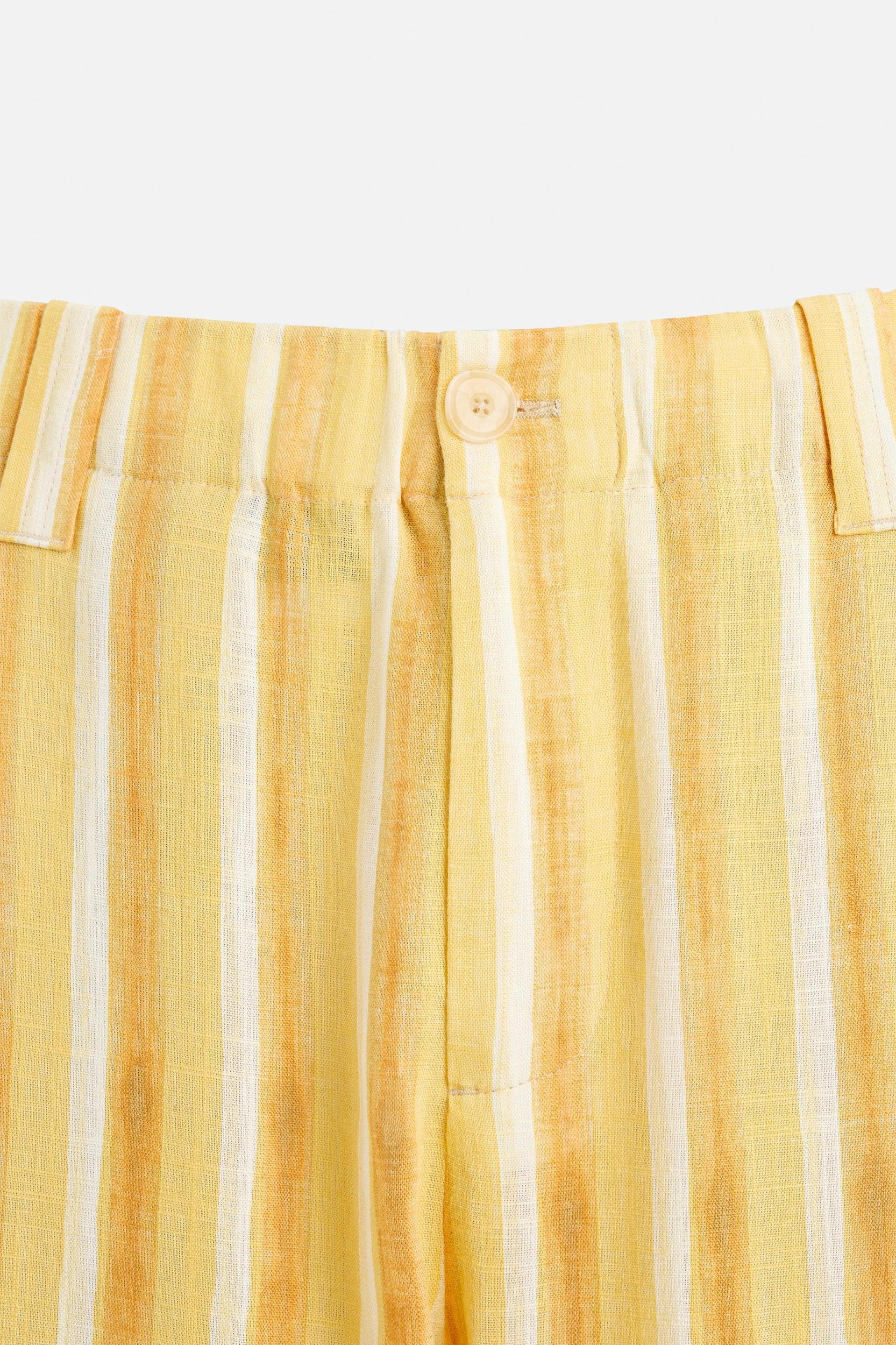VISCOSE LINEN STRIPED PANTS Product Image
