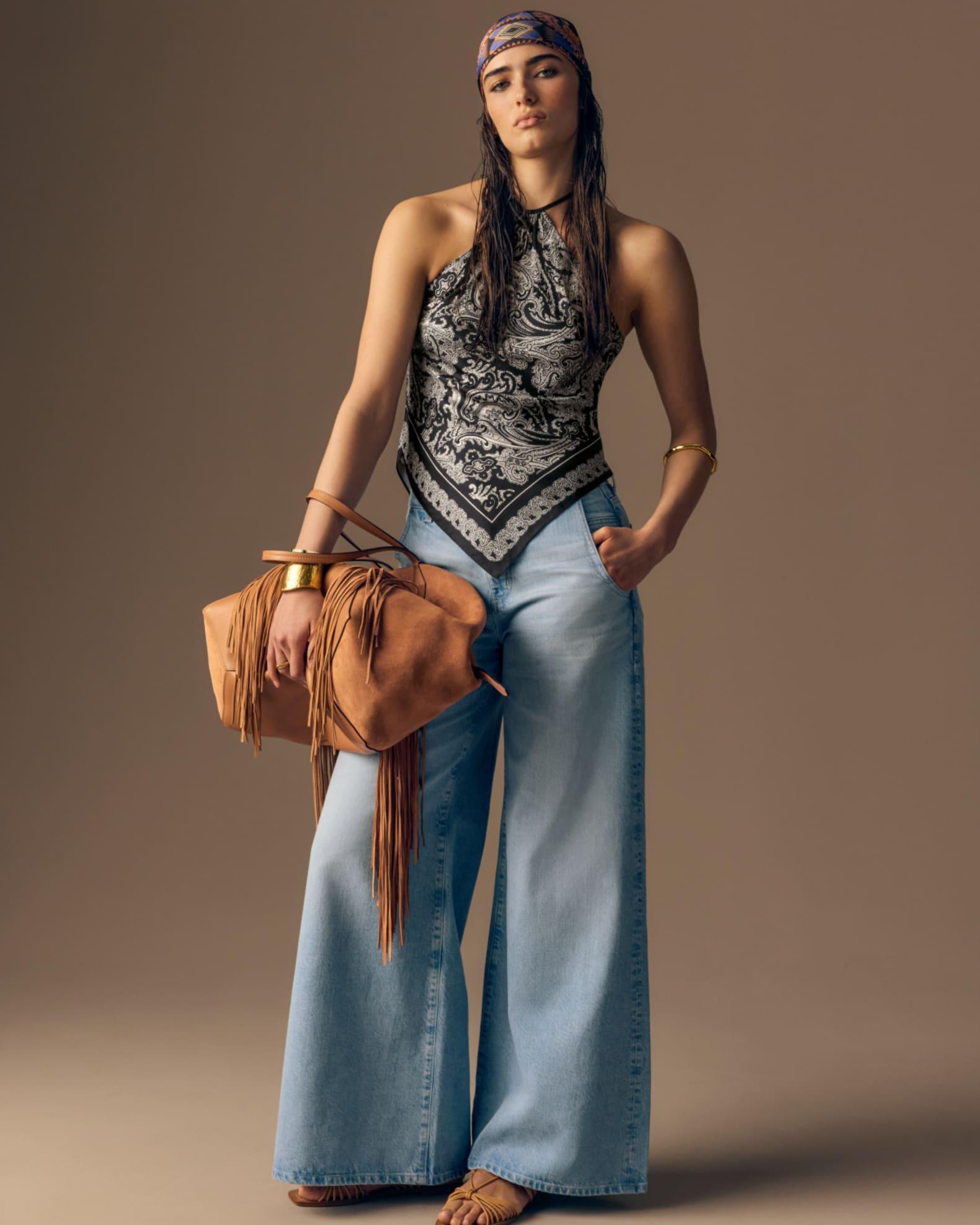 Diamond Medium Fringe Suede Tote Bag Product Image