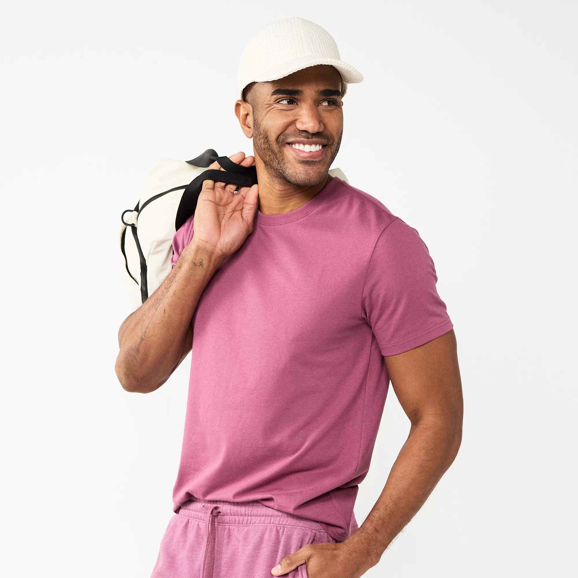 Men's Sonoma Goods For Life® Supersoft Crewneck Tee, Size: Small, Pink Ruffle Product Image