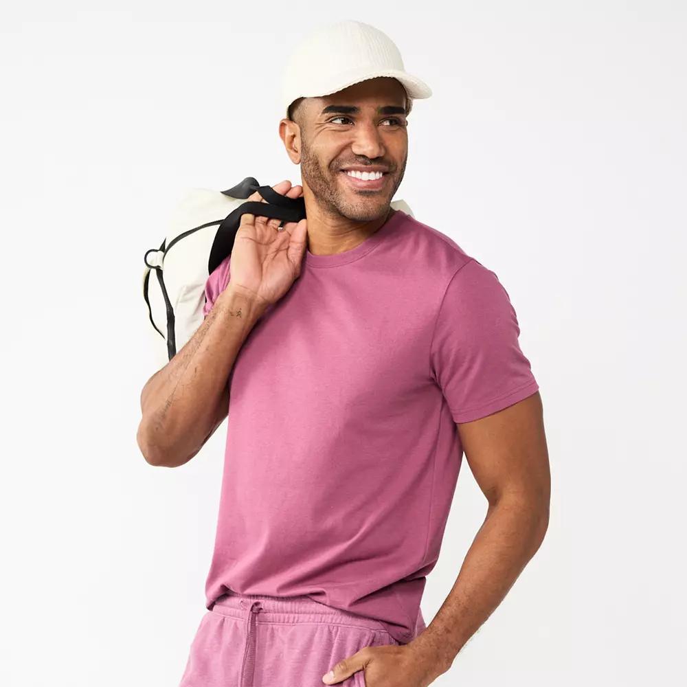 Men's Sonoma Goods For Life® Supersoft Crewneck Tee, Size: Small, Pink Ruffle Product Image