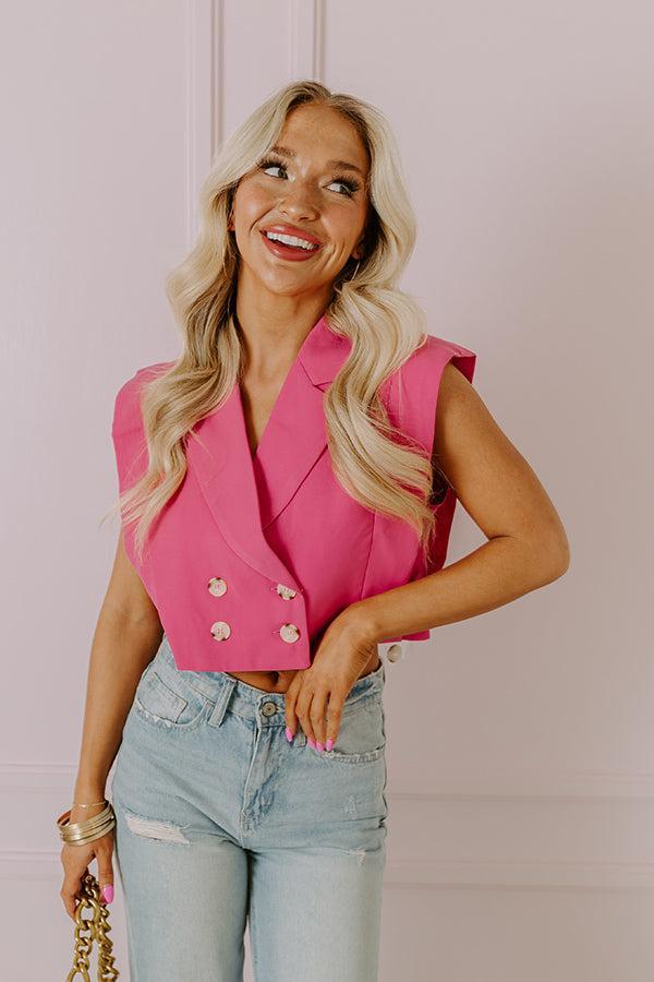 Champagne Cruising Crop Top in Bubblegum Pink Product Image