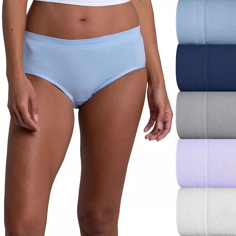 Womens Fruit of the Loom 360 Stretch Low-Rise 5-pack Brief Panty 5DCSSLB Navy Purple Pack Product Image