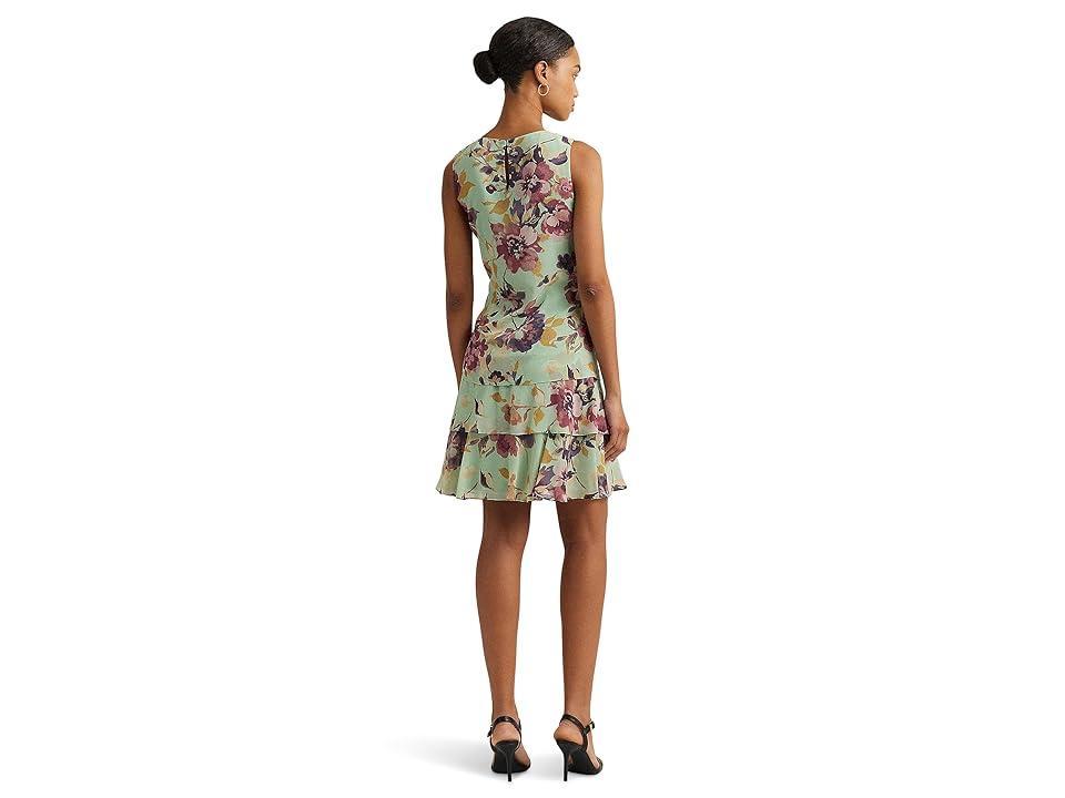 Lauren Ralph Lauren Floral Georgette Shift Dress (Light Multi) Women's Dress Product Image