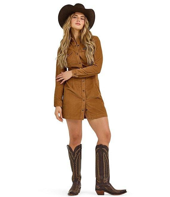 Wrangler® Long Sleeve Corduroy Shirt Dress Product Image