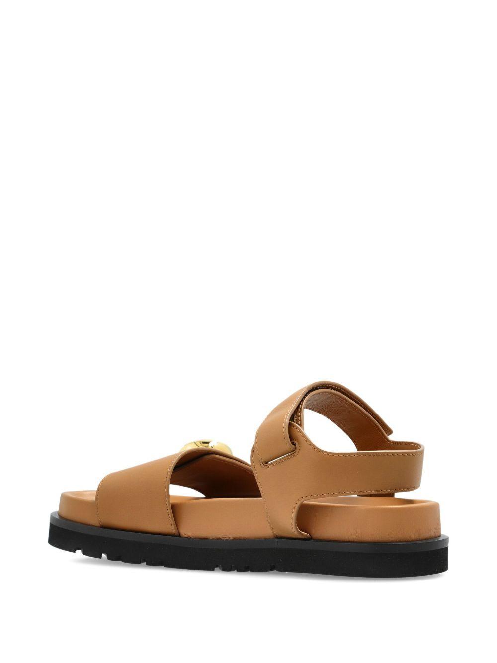 leather button-embellished sandals Product Image
