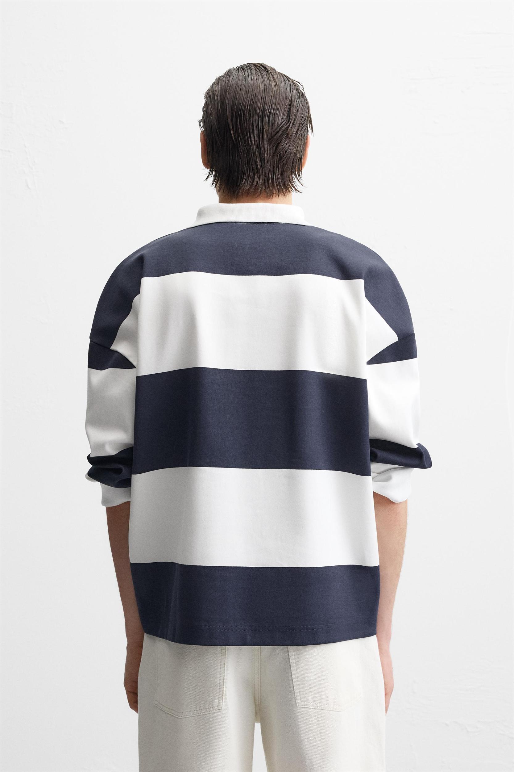 PRINTED STRIPED POLO SHIRT Product Image