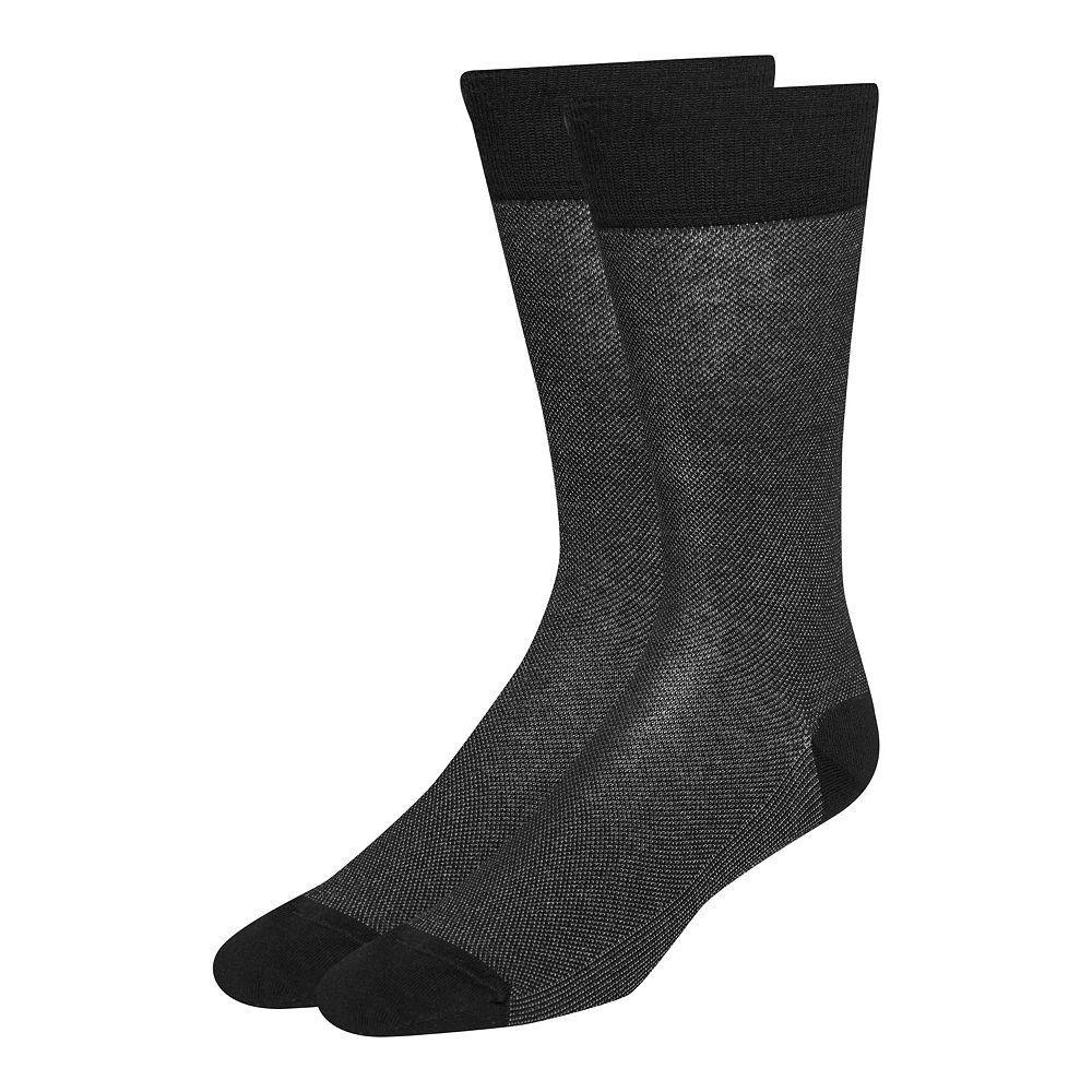 Men's Cole Haan Crew Socks, Black Pique Product Image