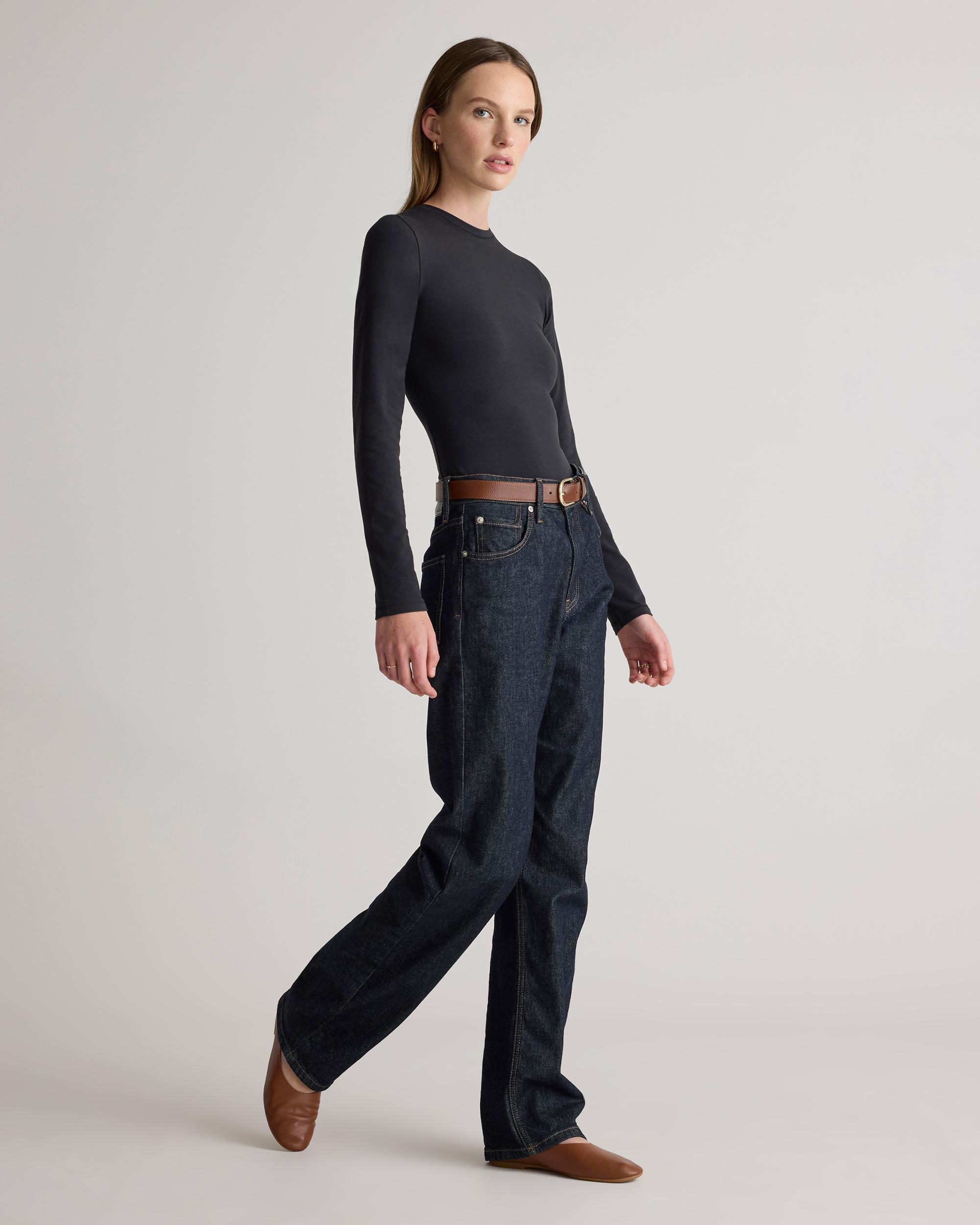 Quince | Women's Stretch Cotton Jersey Fitted Long Sleeve T-Shirt Size XS, Organic Cotton Product Image