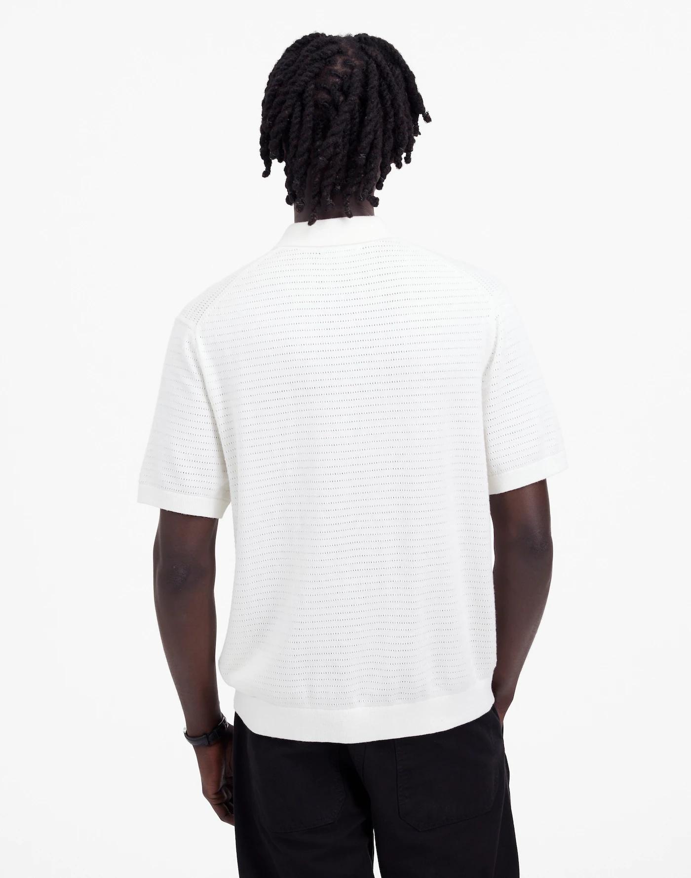 Pointelle Stitch Sweater Polo Product Image