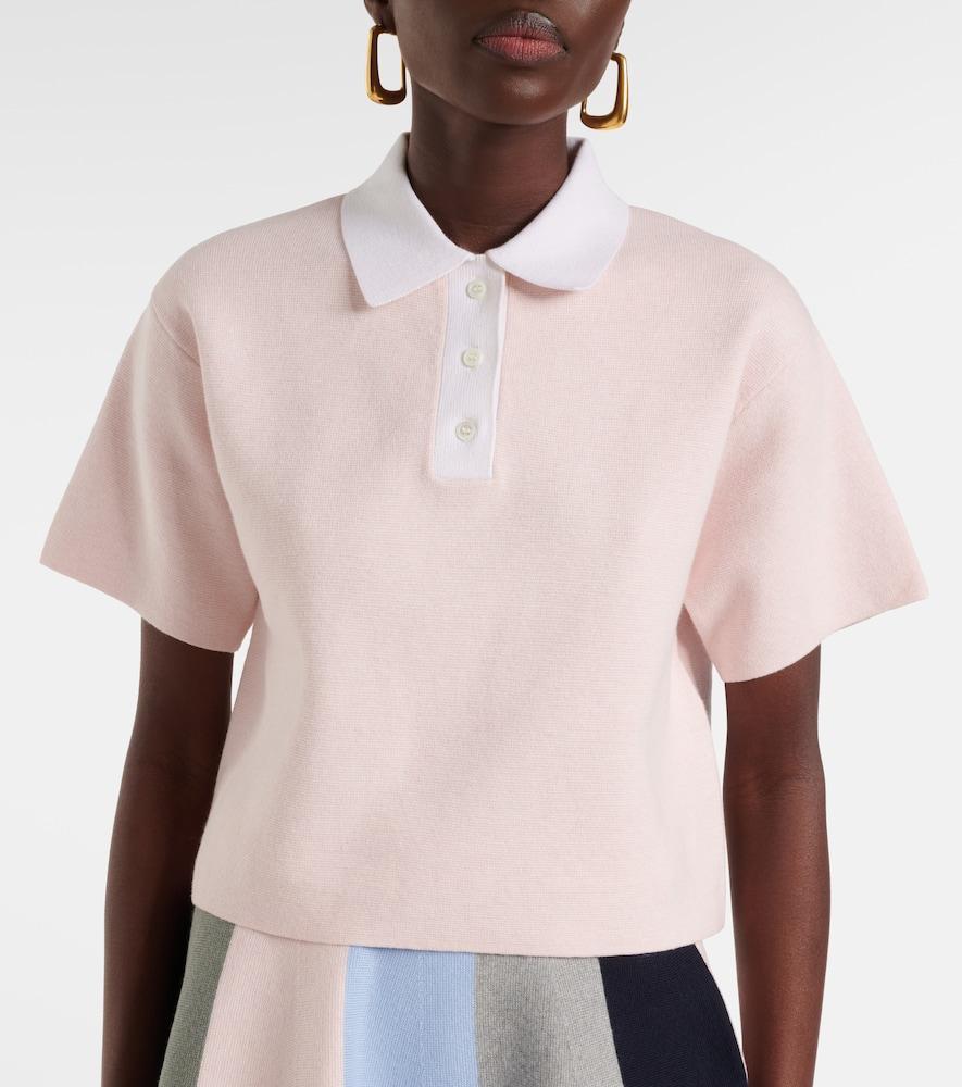 JW ANDERSON Cropped Polo Shirt In Pink Product Image