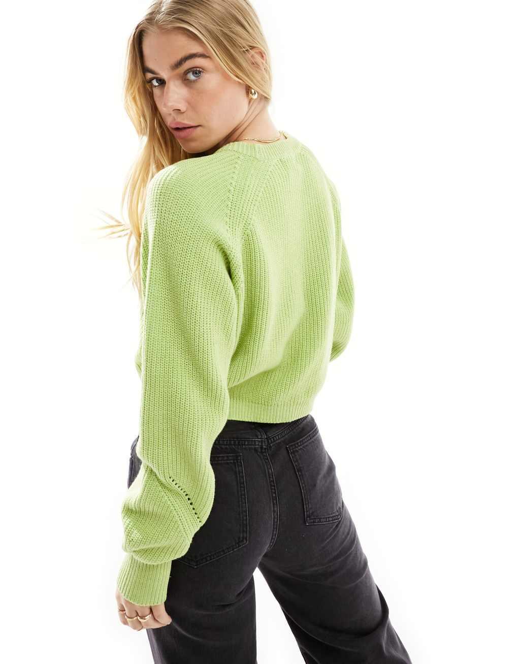 ASOS DESIGN plated sweater with balloon sleeve Product Image
