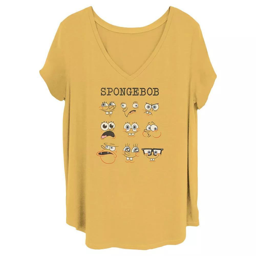Juniors' Plus Size SpongeBob SquarePants Expressions Graphic Tee, Women's, Size: 1XL, Grey Gray Product Image