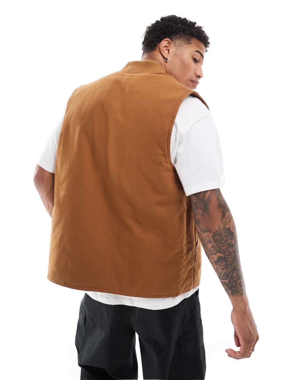 ASOS DESIGN washed vest in tan Product Image