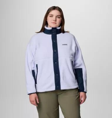 Plus Size Columbia Cloud Point Snap Fleece, Women's, Size: 2XL, Stone Green Product Image